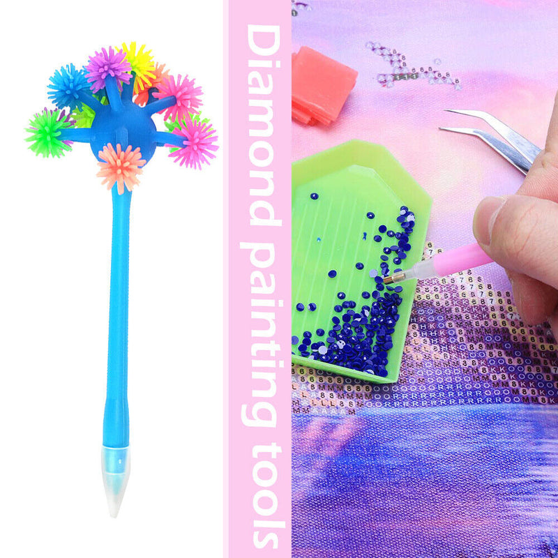 Diamond Painting Pen Round/Square Tip Point Drills Pens (Blue Soft Ball)