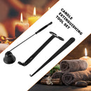 Candle Oil Lamp Extinguisher Kit Stainless Steel Snuffer Hook Cutter Durable Set