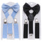 Dress Hair Bow Set Kids Suspenders Printed Bow Tie Cow Tie Belts Elastic Braces