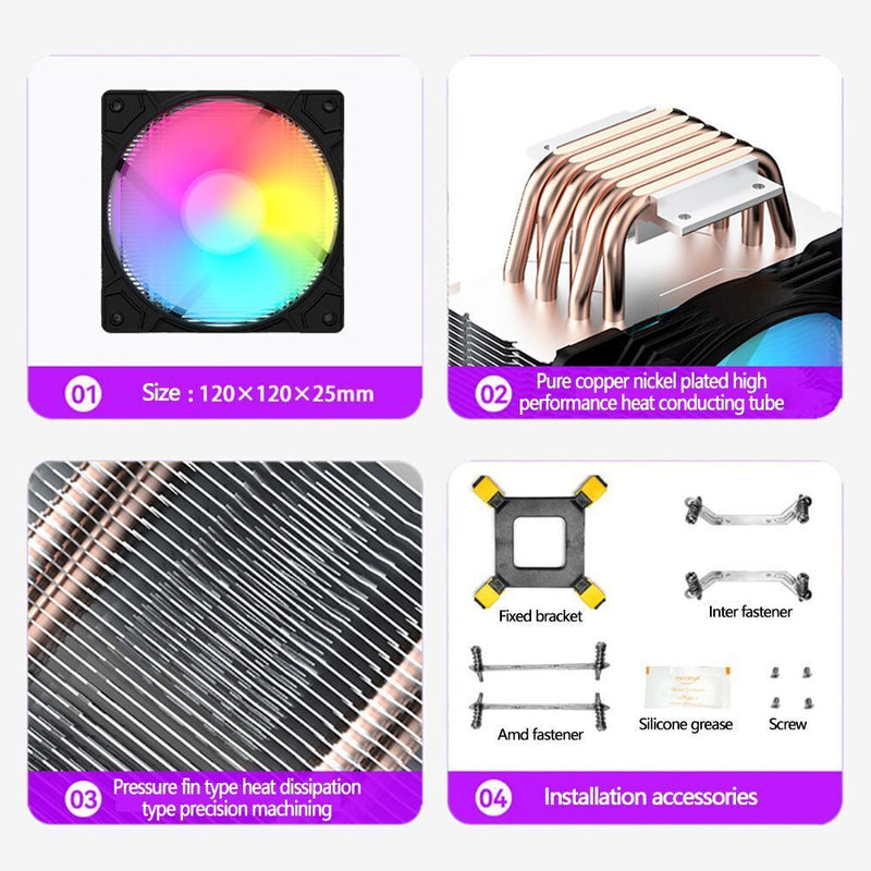 Desktop 4 PIN Ventilador Cooler Heatsink Cooling Fan Computer CPU Radiator