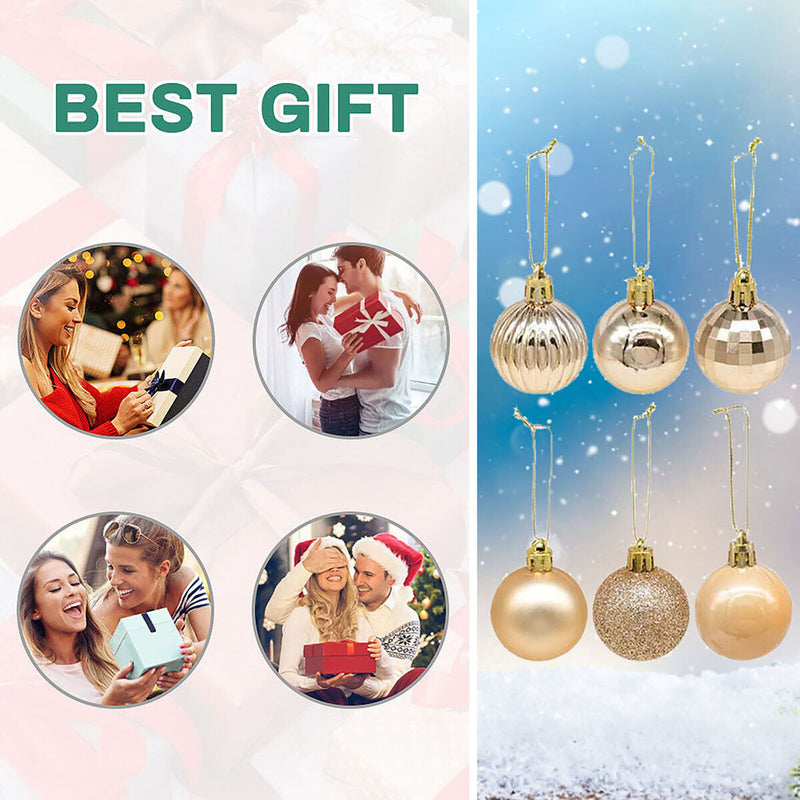 36pcs Christmas Baubles Electroplating PVC Christmas Ornaments Xmas Decorations