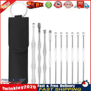 10pcs Ear Wax Pickers Wax Remover Stainless Steel Piercing Kits (Black) Newly