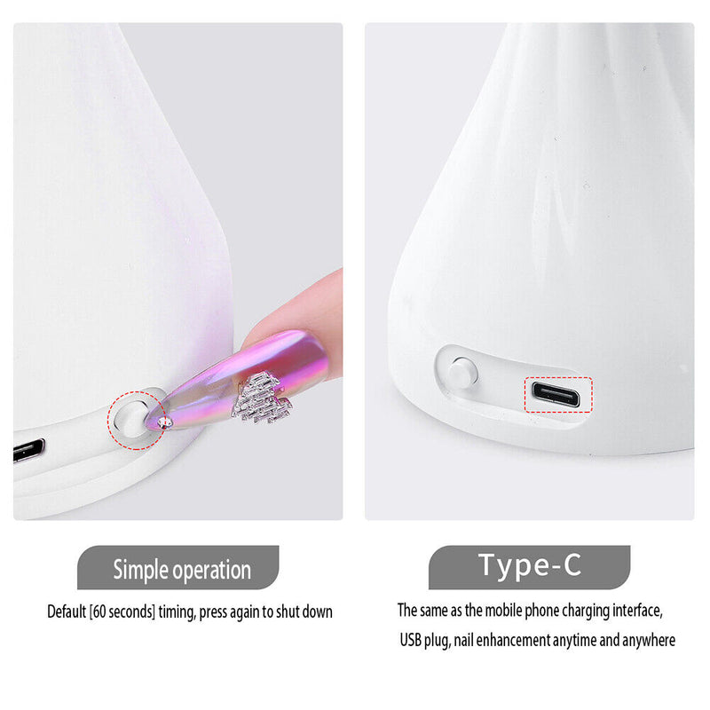Adjustable Phototherapy Machine Nail Baking Light Quick Drying USB Rechargeable