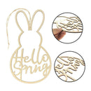 Wooden Hello Spring Wreath Sign Easter Bunny Wreath Spring Decor Wedding I8D6