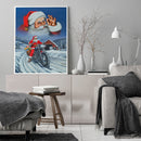 Frameless Oil Paint By Numbers DIY Santa Claus Present Picture Craft for Room