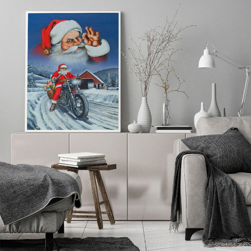 Frameless Oil Paint By Numbers DIY Santa Claus Present Picture Craft for Room