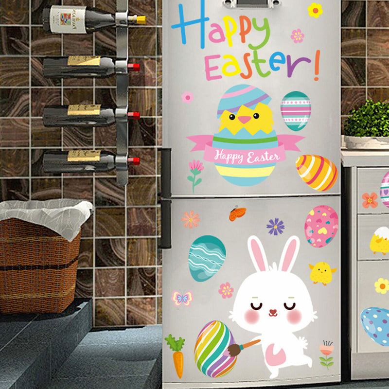 Easter Decals - Window Stickers Clings Easter Holiday Party Supplies 9 Sheets