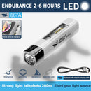 LED Powerful Torch Outdoor Emergency Waterproof 4 Gears Flashlight (Grey)