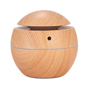 LED USB Induction Wood Grain Humidifier Ultrasonic Air Diffuser(Light Brown