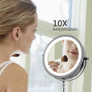 17.8cm 10x Magnification, Double Sided, LED, 360 Degree Rotating Makeup