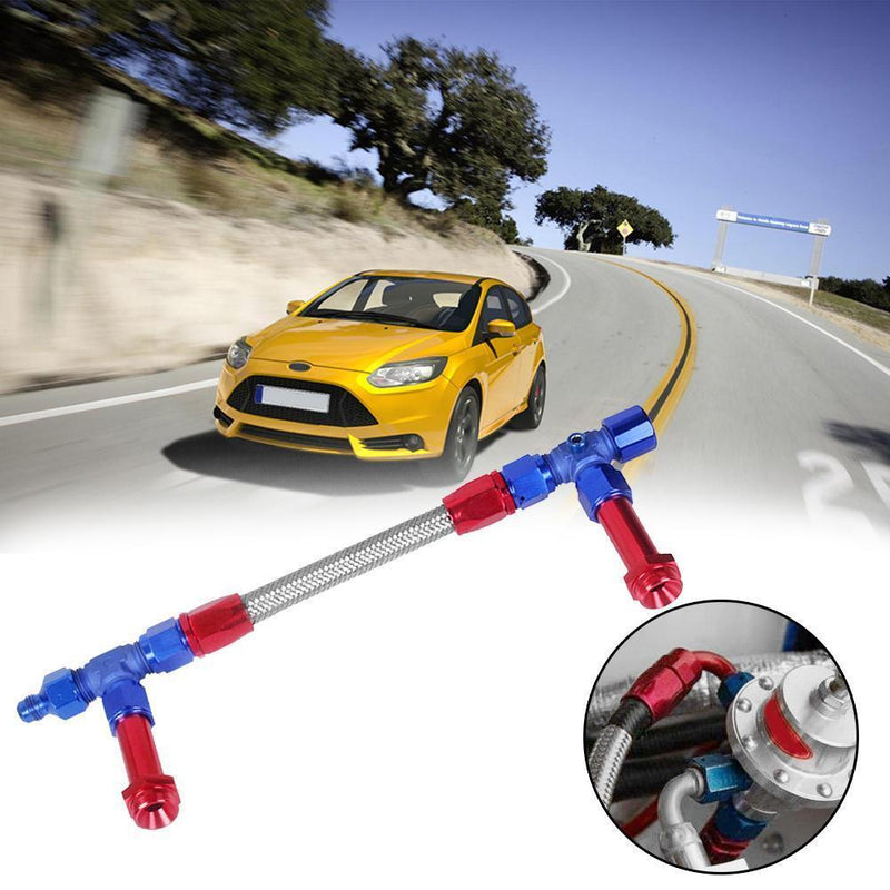 tuankay Stainless Steel Braided 8An Dual Feed Fuel Line Kit for Holley 4