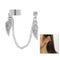 Non Piercing Ear Cuff Wing Earrings Tragus Earrings with Long Chain Tassel