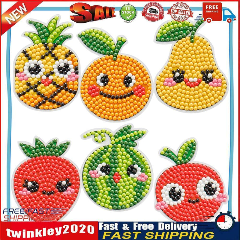 Diamond Painting Cartoon Stickers Kids DIY Round Drill Mosaic Decals (14) Newly