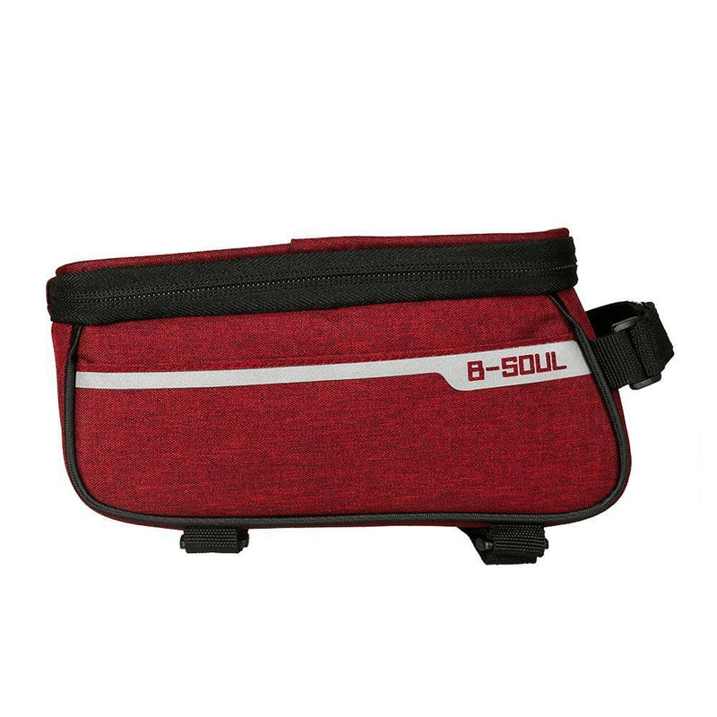 Waterproof Bicycle Front Tube Bag 6in Phone Touch Screen Saddle Bag (Red) Newly