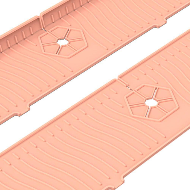 Silicone Faucet Absorbent Draining Mat Splash Guard Water Catcher (Pink)