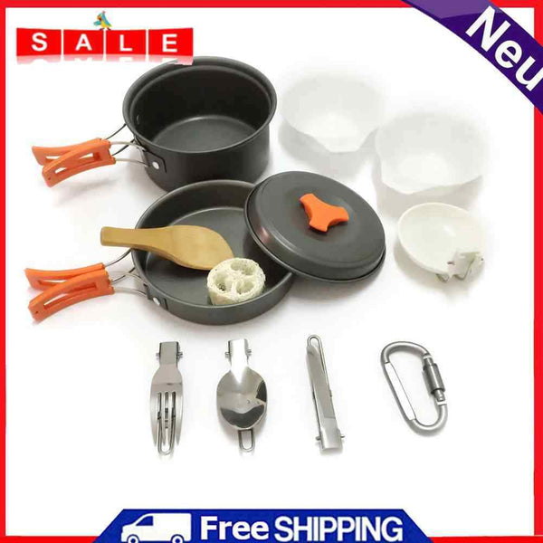 yanten 12 x outdoor camping hiking picnic cookware bowl pot frying pan