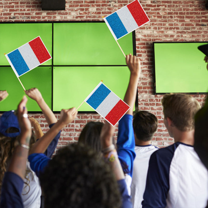 Mini Handheld Flags Diamond Painting Drilling Small National Flags with Pole