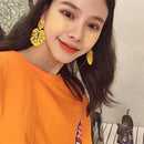 Ladies Beach Drop Earrings Women Hollowed Leaf Dangle Ear Stud Jewelry Gift