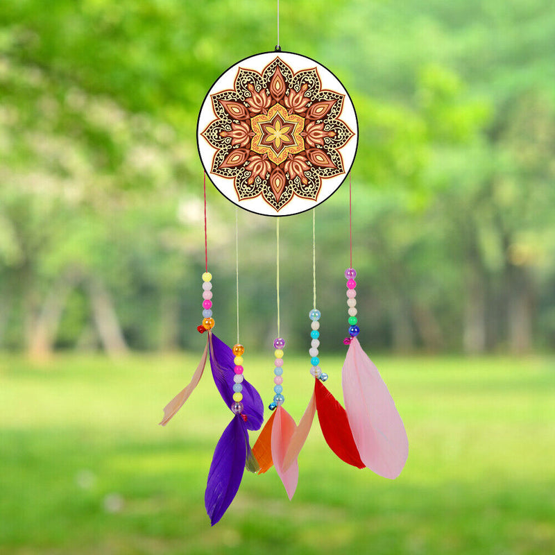 DIY Diamond Painting Acrylic Wind Chime Pendant Crafts Art Decor (Datura)