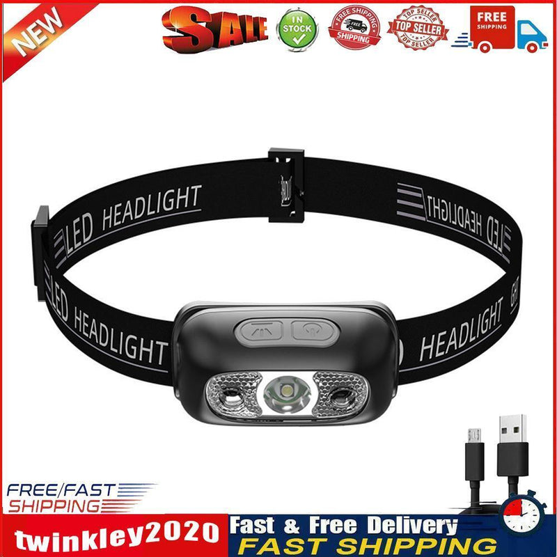 Induction LED Headlamp Strong Light Outdoor Waterproof Warning Flashlight Newly