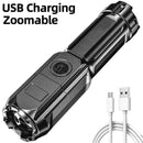 XPE LED Portable Plastic USB Rechargeable Flashlight for Outdoor Hiking Camping