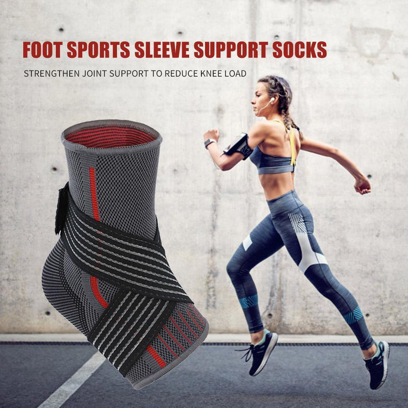 Gym Sport Fitness Unisex Ankle Protector Compression Foot Support Strap (L)