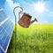 LED Solar Watering Can Lamp Garden Art Metal Iron Kettle Light (B Hook Up) Newly