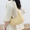 Fashion Women Pure Color Underarm Hobos Bags Top-handle Handbag (Yellow)