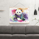 Panda Full Round Diamond Painting DIY Wall Decor Rhinestone Art Crafts Ink Color