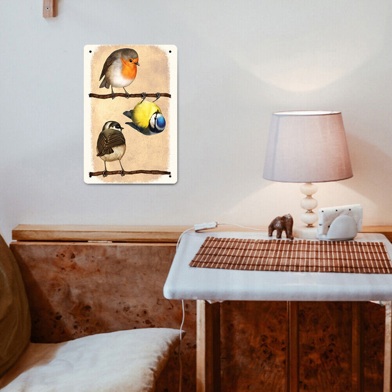 Branch Birds Retro Metal Plate Tin Sign Plaque for Bar Pub Club Cafe Crafts