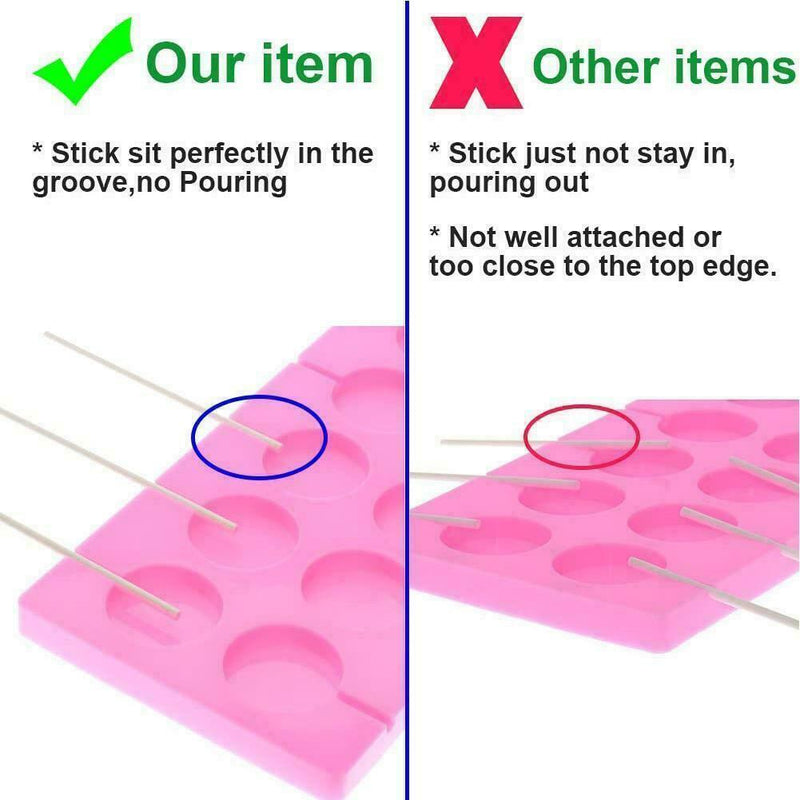 12 Round shape Baking Silicone Lollipop Mold Tray Candy Chocolate Sweet W3Y1