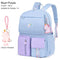 #A Lightweight Backpack Hit Color Middle School Kid Girl Book Rucksack with Pend