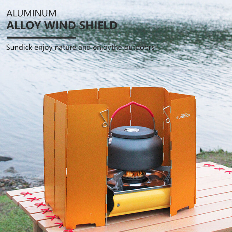 Foldable Camping Stove Windshield Aluminum Alloy Outdoor Gas Cooker Windscreen