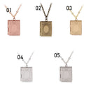 Gift Jewelry Chain Friend Pendant Photo Picture Locket Square Shaped Necklace