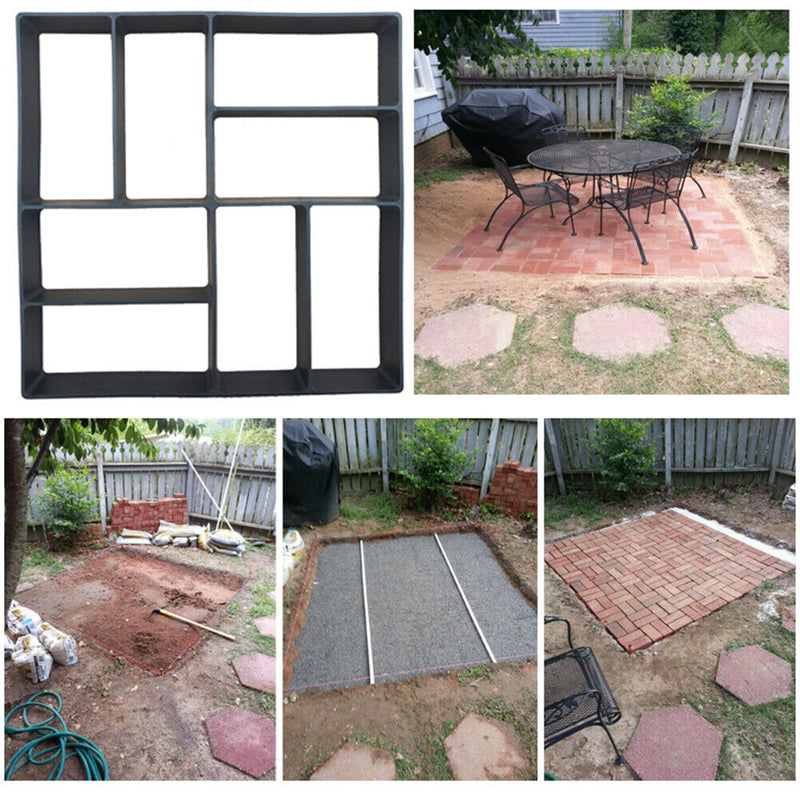 Garden Pavement Mold DIY Paving Cement Brick Stone Road Concrete Path Maker Mold