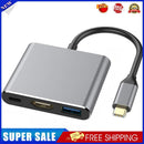 3 in 1 Type-C HUB Converter Metal USB3.0 USB C PD 4K HDMI-compatible Adapte