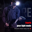 Portable COB LED Headlamp 4 Gears 600lm Outdoor Waterproof Warning Flashlight