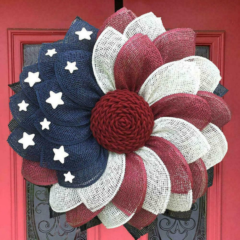 Patriotic Independence Wreath For Front Door Fourth of Wreath Decor July L3B0