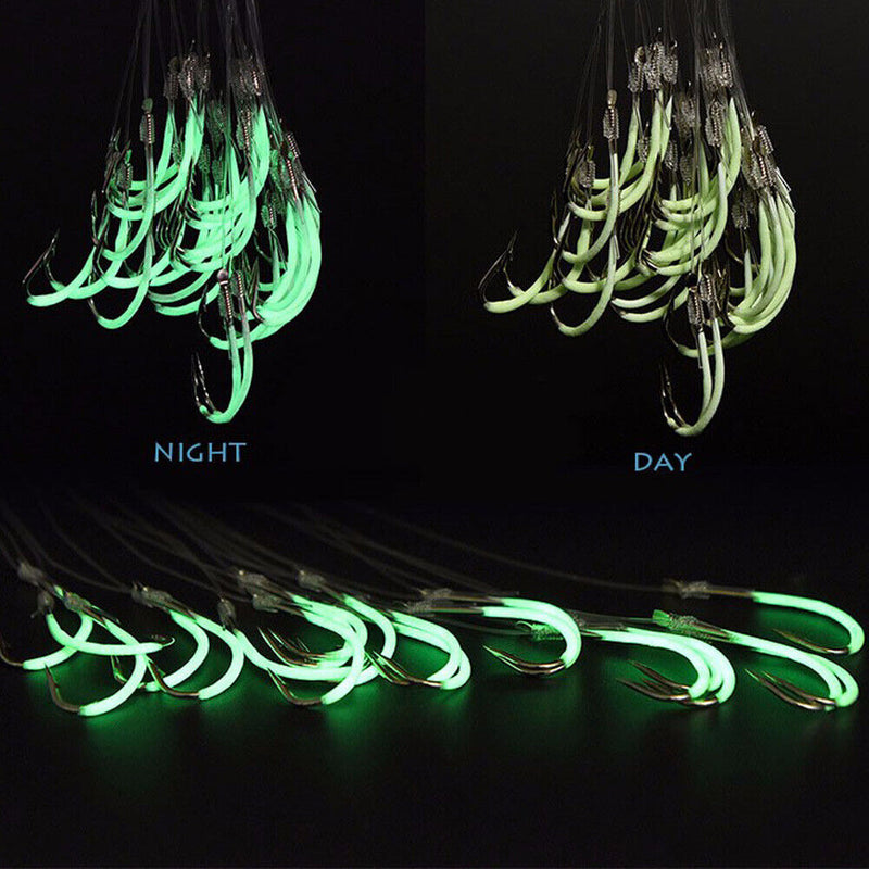 30pcs/Lot High Carbon Steel Luminous Fishing Fishing Barbed Hook Fishing Tackles