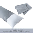Full Body Pillowcase Sleeper Breathable Long Bed Throw Pillow Cover (Grey) Newly