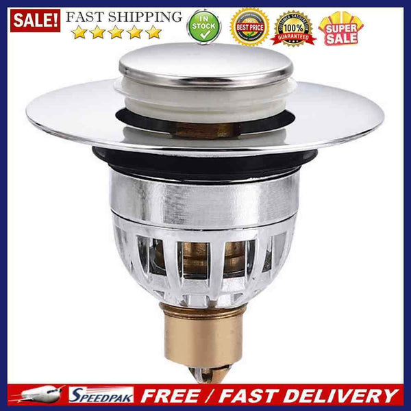 Bounce Core Pop-Up Drain Filter Home Bathroom Stainless Steel Basin Hair St