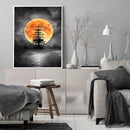 Sea Sailing Frameless Picture Oil Paint By Numbers Hand Painted Picture Kit