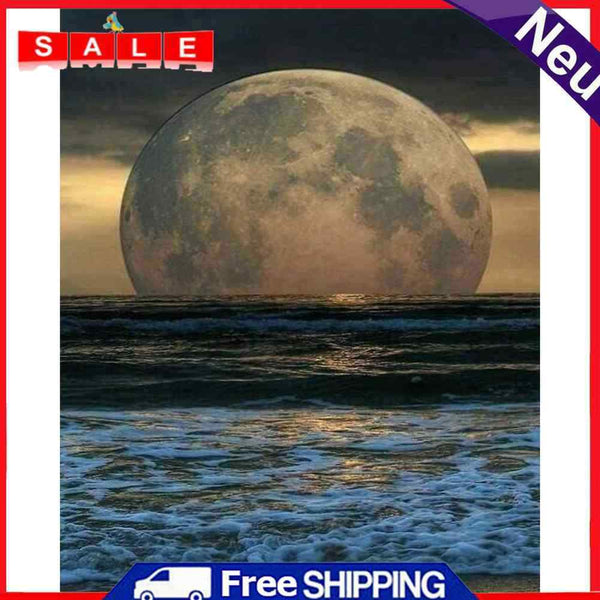 DIY Digital Picture Moon at Sea Frameless Painting By Number Handicraft for Gift