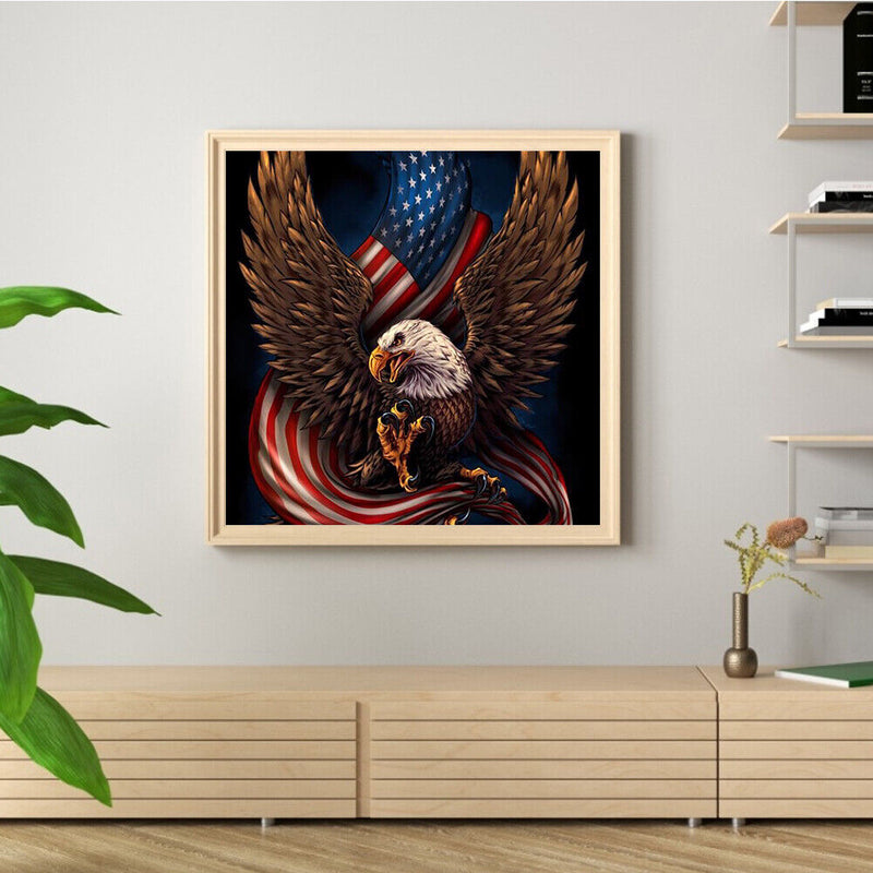 Eagle Flag Frameless DIY Oil Paint by Numbers Hand Painted Artistic Craft