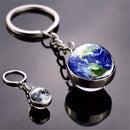 Unique Glass Dome Galaxy Ball Planet Keyring Solar System Keychain Double Sided