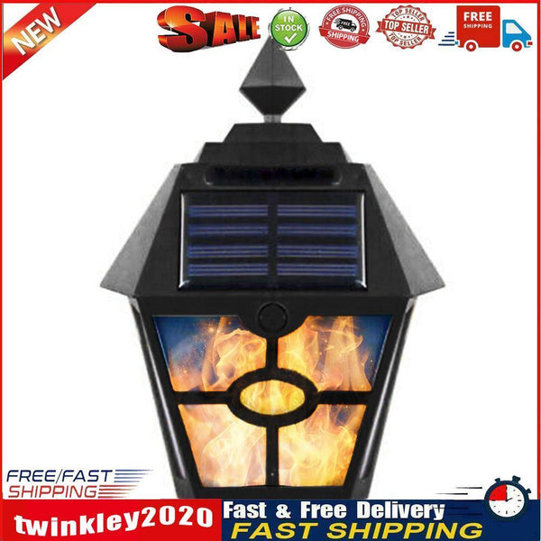 LED Solar Wall Light Retro Flame Torch Lamp Outdoor Waterproof Garden Lamp Newly