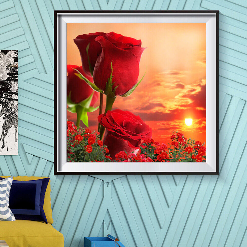 Rose Flower 5D Diamond Painting Embroidery Full Round Drill Cross Stitch DIY Kit
