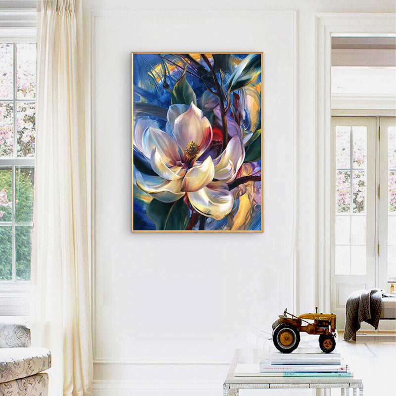 White Flower Oil Paint By Numbers Kits DIY Hand Painted Wall Art (B35)