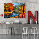 Bridge in the Forest Oil Paint By Number Kit DIY Acrylic Painting on Canvas