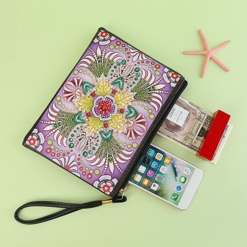 DIY Colorful Special Shaped Diamond Painting Wristlet Clutch Zipper Wallet Newly